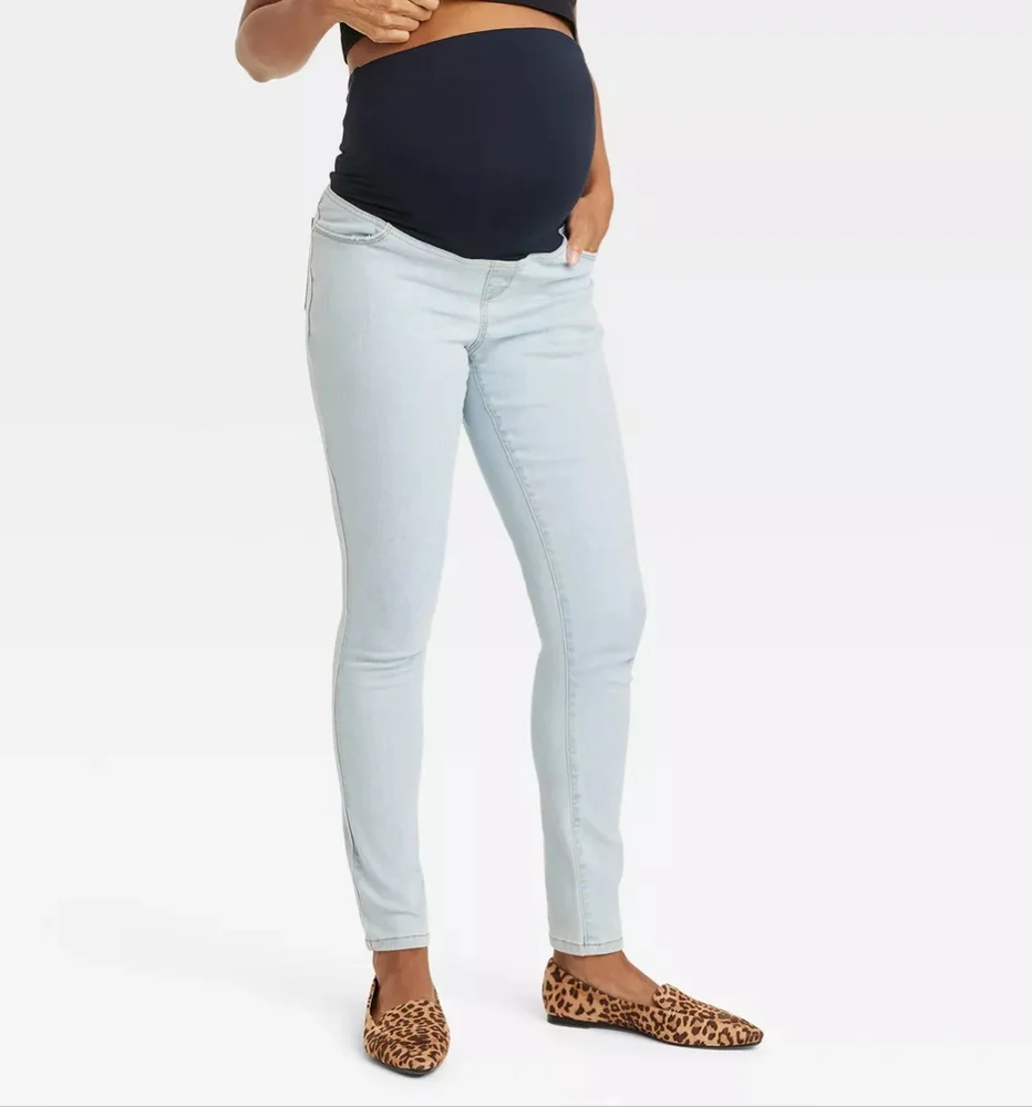 Over Belly Skinny Maternity Pants- Isabel Maternity by Ingrid & Isabel Sz 10 Nwt - Picture 1 of 10